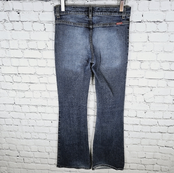 GUESS | vintage exposed button fly flare leg stretch denim jeans - Picture 4 of 11